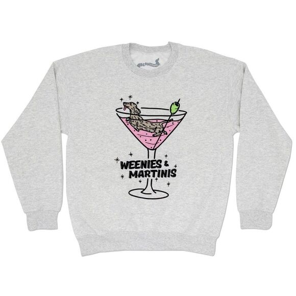 Custom Printed Palm Springs Weenies and Martinis Pre-shrunk Dachshund Sweatshirt - Picture 1 of 10